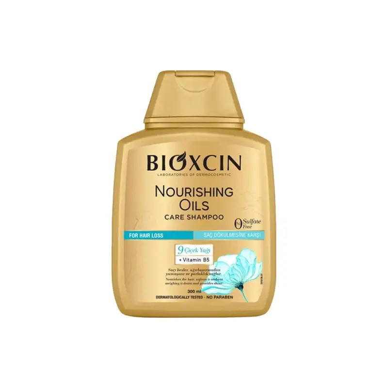 شامپو تقویت‌کننده و ترمیم‌کننده مو بیوکسین Bioxcin مدل Nourishing Oils Care حجم 300 میلی‌لیتر