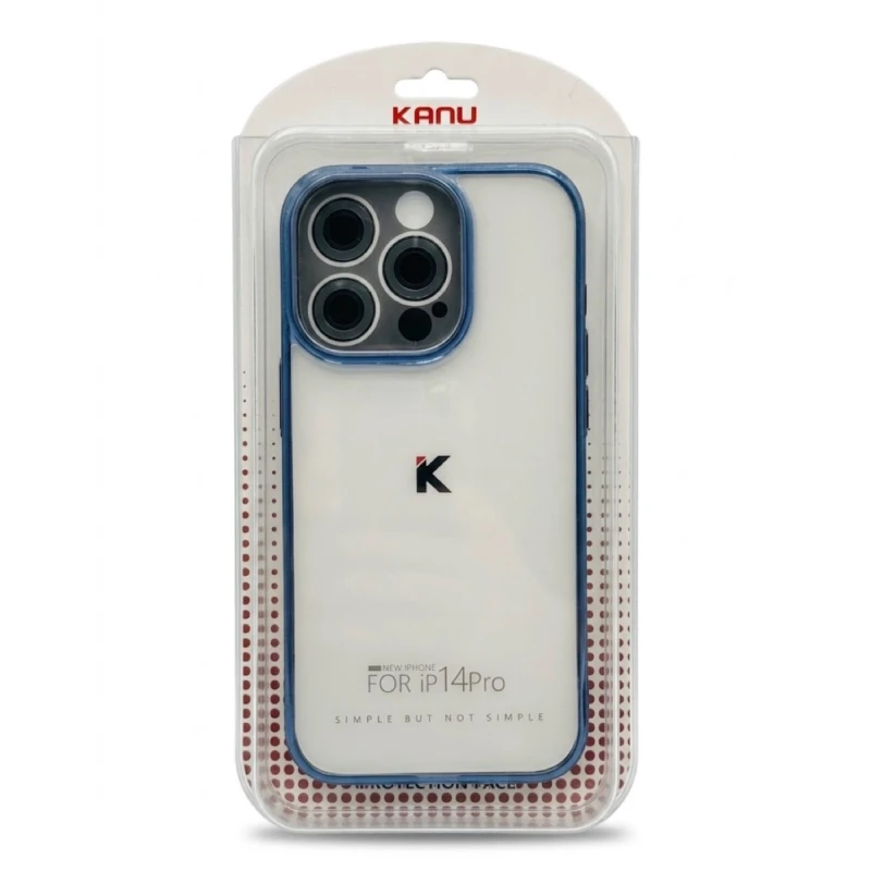 کاور کادو Kadu مدل طرح شیشه ای رنگ آبی مناسب برای گوشی اپل iPhone 14 pro