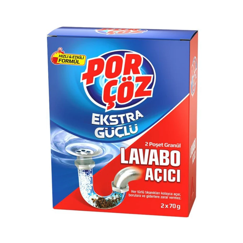 پودر لوله بازکن پور چوز Porcoz مدل Lavabo وزن 140 گرم بسته 2 عددی