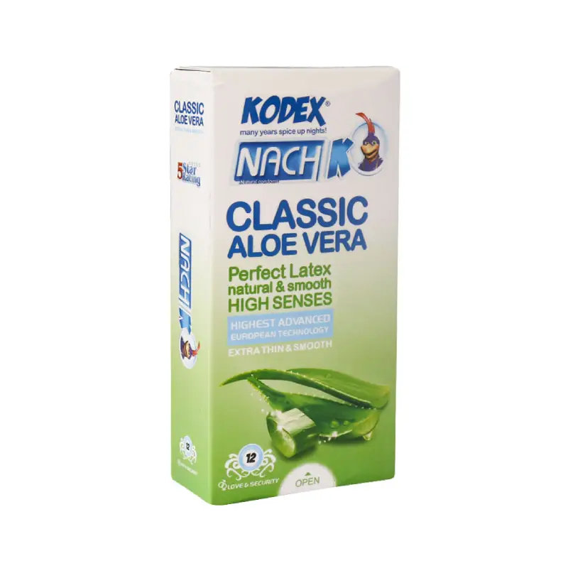 کاندوم کدکس مدل classic aloe vera بسته 12 عددی