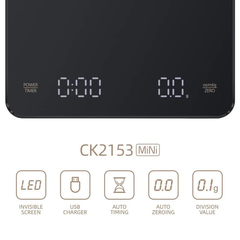 اسکیل دیجیتال تایمردار شارژی قهوه مدل Coffee Scale - تصویر 2