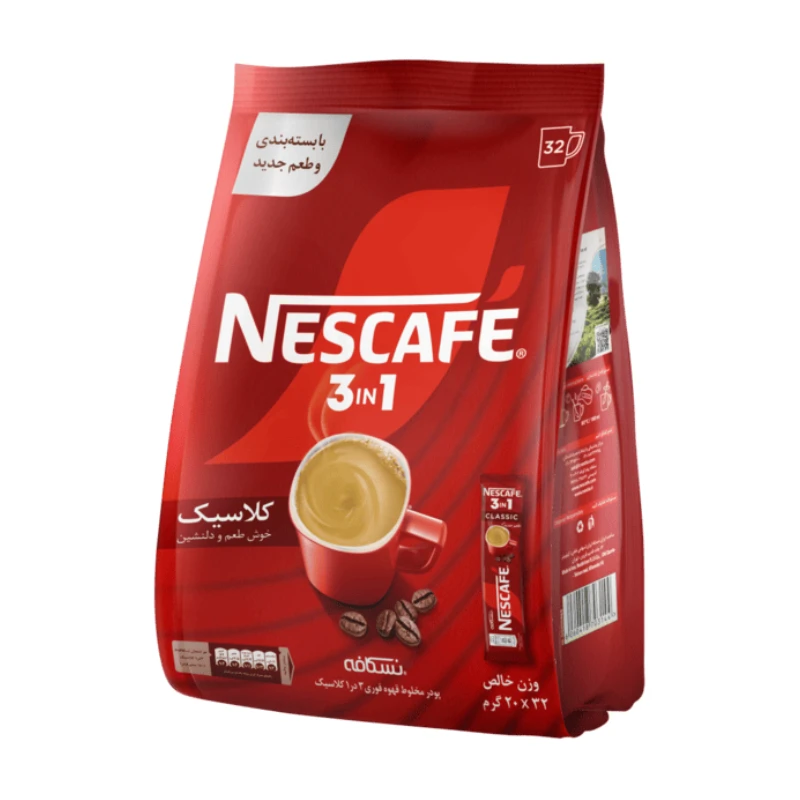 کافی میکس کلاسیک نسکافه مدل 3x1 بسته 32 عددی